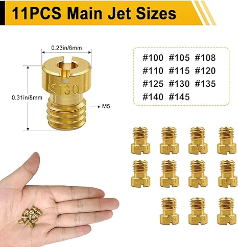 22Pcs Carburetor Jet Kit, Include 11 Pieces Carburetor Main Jet and 11 Pieces Slow Jet Compatible with PWK Carbs - Motiora