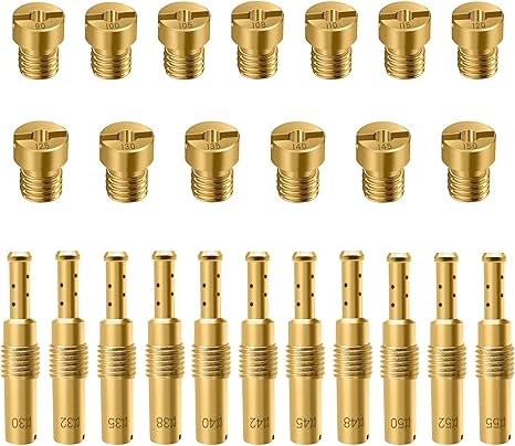 22Pcs Carburetor Jet Kit, Include 11 Pieces Carburetor Main Jet and 11 Pieces Slow Jet Compatible with PWK Carbs - Motiora