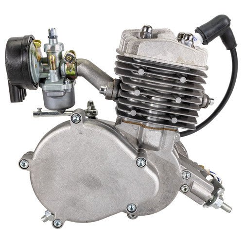 Silver Slant Complete 66cc/80cc Bicycle Engine Kit - 2 Stroke Motorized Bike Engine Kit - Motiora