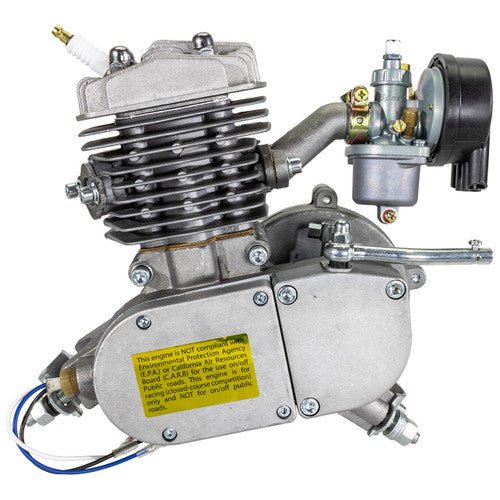 Silver Slant Complete 66cc/80cc Bicycle Engine Kit - 2 Stroke Motorized Bike Engine Kit - Motiora
