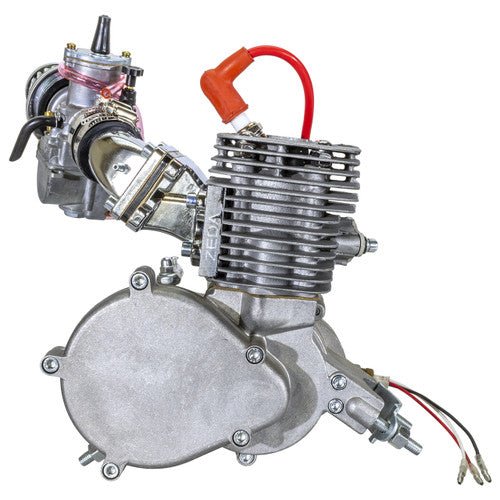 Zeda 100 Performance 2 Stroke Bicycle Engine Kit With Dio Reed Valve & OKO Carb - Silver - Motiora