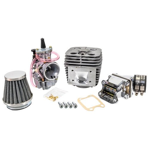 Zeda 100 Performance 2 Stroke Bicycle Engine Kit With Dio Reed Valve & OKO Carb - Silver - Motiora