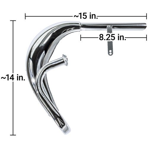 Zeda 88 Performance Expansion Chamber Exhaust Pipe Chrome Muffler - Motiora